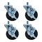 Bk Resources 4-inch Threaded Stem Casters, Hard Rubber Wheels, Brake, 300lb Cap, Grease/Water Resistant, 4PK 4SBR-5ST-HR-PS4 - alternate 1